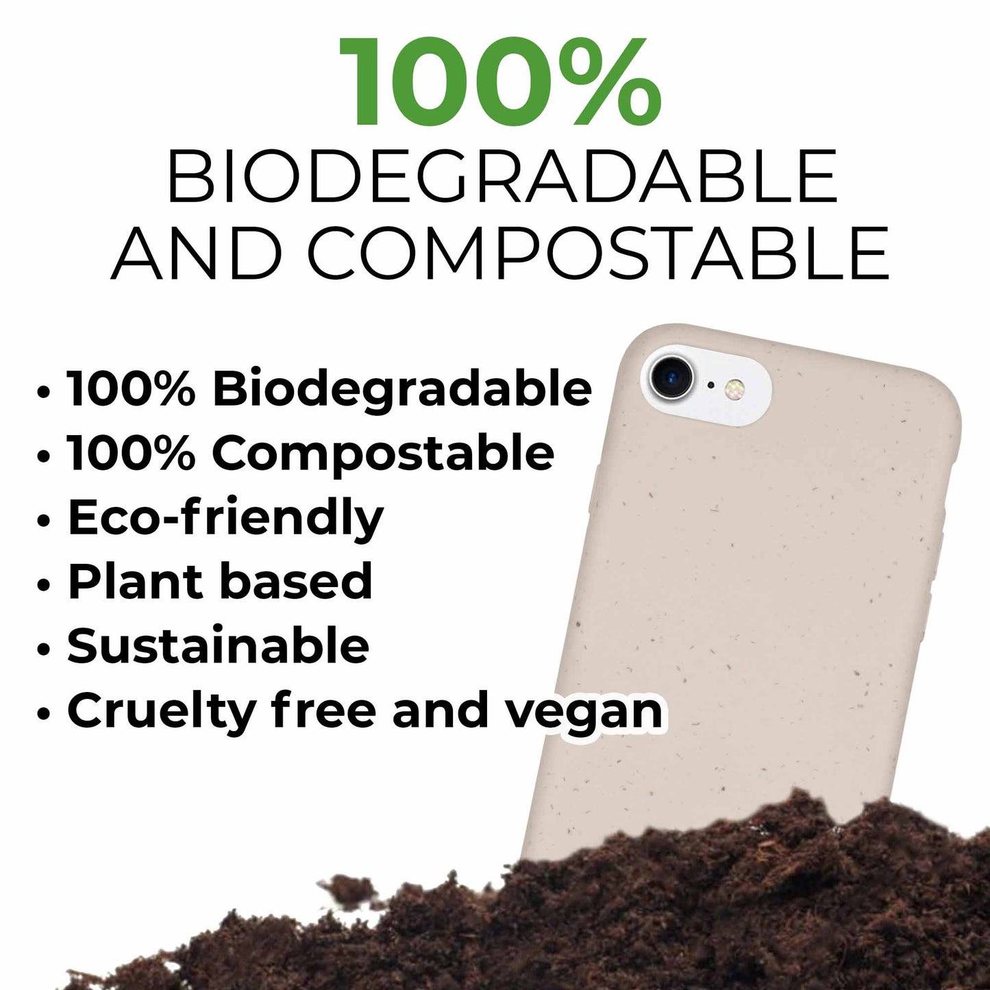 Biodegradable phone case - Natural White