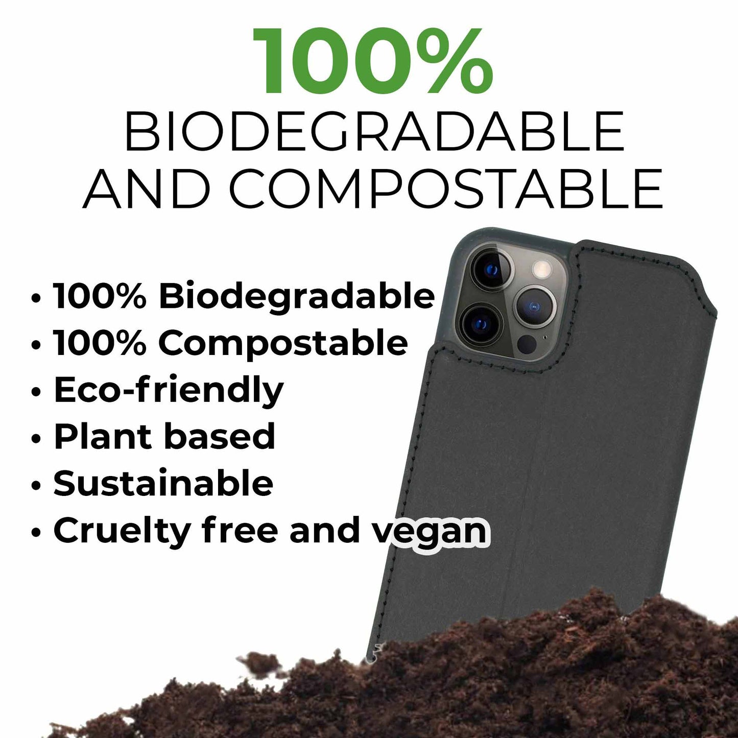 Biodegradable Flip Phone Case - Black