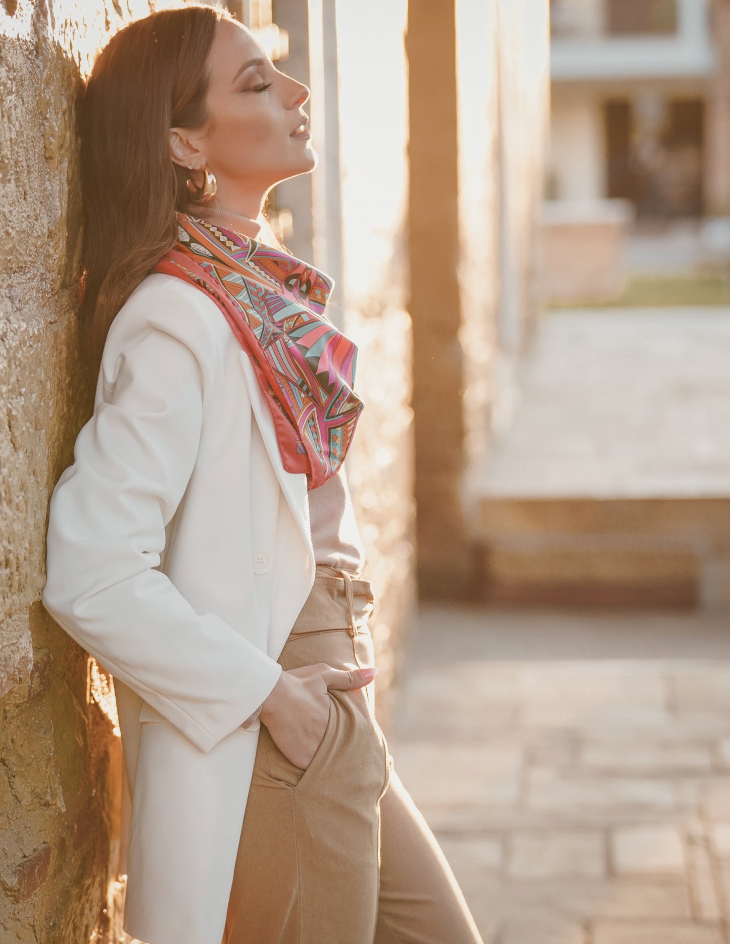 Power of Life - Red - 100% Silk Scarf