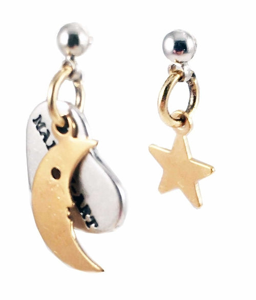 Star and Moon Earrings. Perfect for parties, summer time and gift for