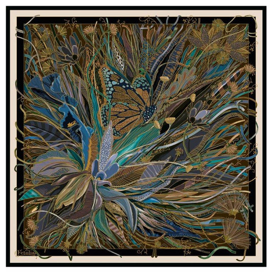 Medusa’s Flower - Turquoise - 100% Silk Scarf