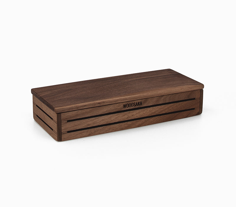 3Line Horizontal Pencil Case with Cover - Walnut