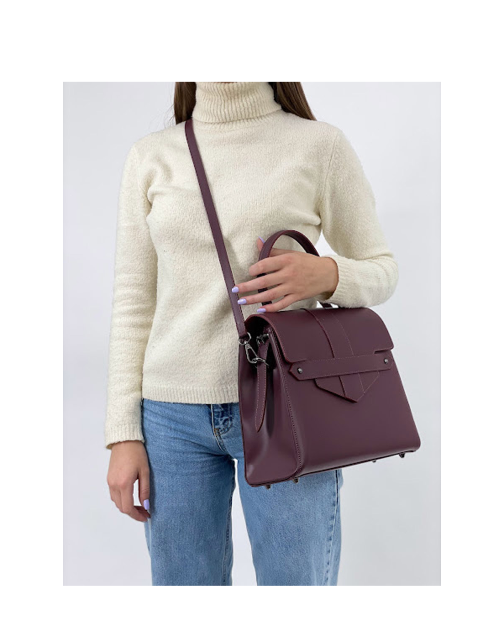 Bolso de mano DIVISI Burgundy