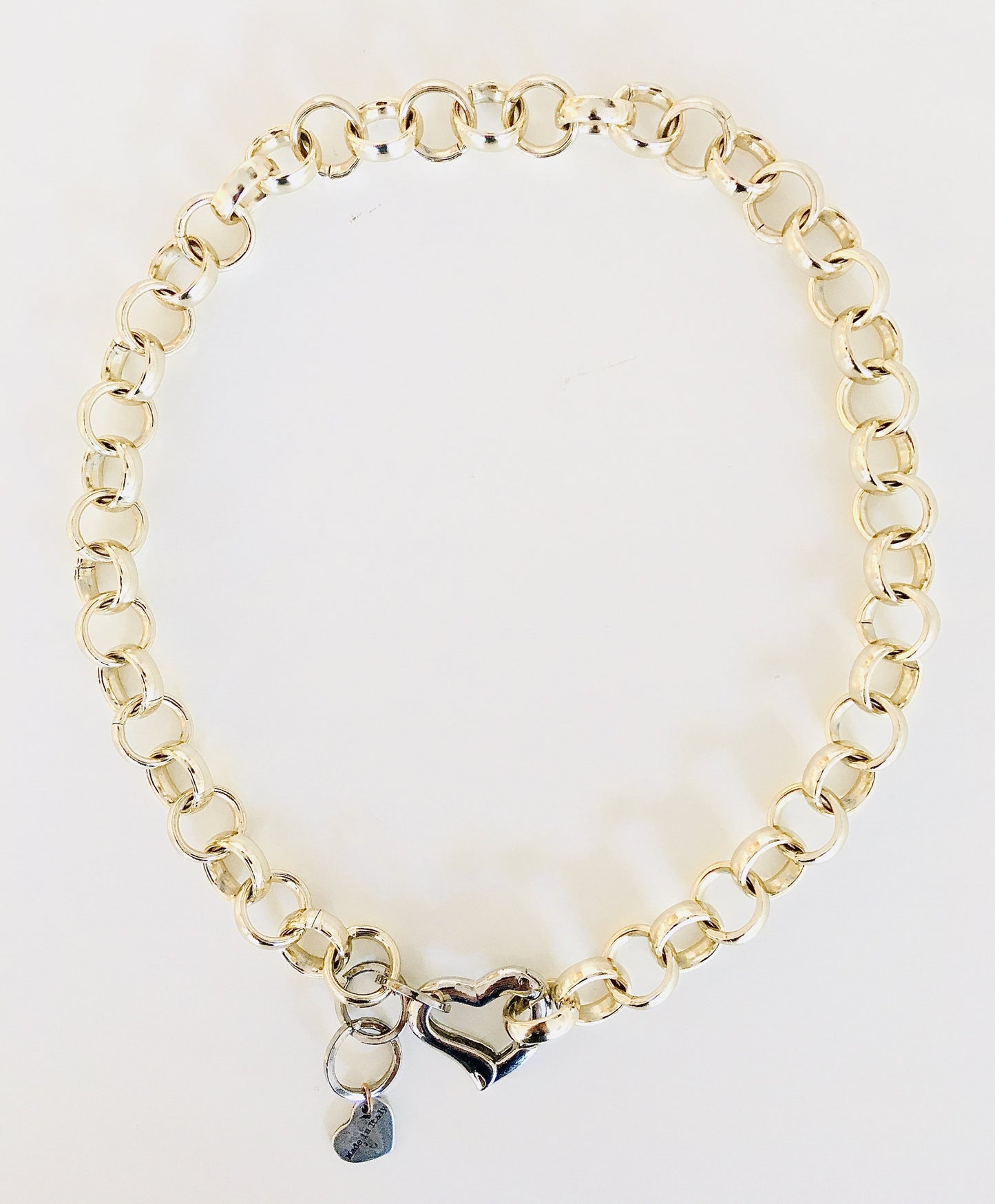 18kt Gold Plated Brass Choker Necklace and Silver Heart Clasp.