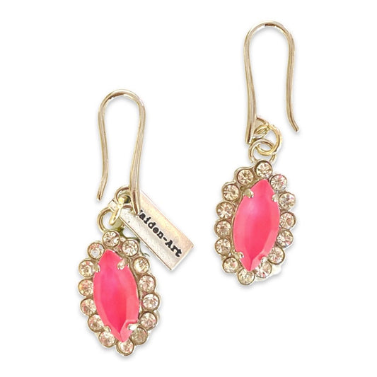 Hot Pink Statement Earrings and Rhinestones.