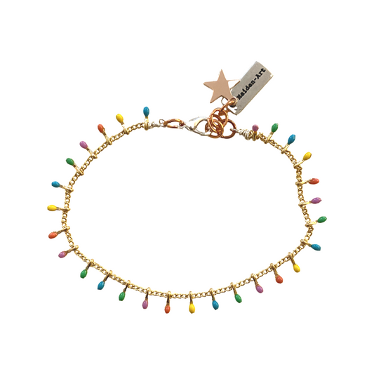 Boho Chic Bracelet with tiny pastel color drops
